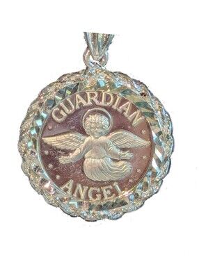 Sterling .999 Silver Guardian Angel Coin Pendant